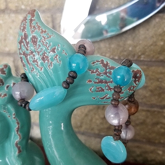 Blue & Brown Beaded Bracelet Set (2) - Picture 7 of 11